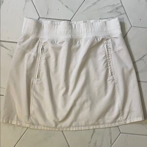 White Athletic Skirt with Pockets/ Built in Shorts